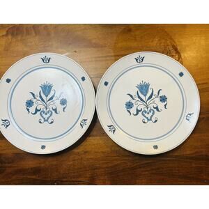 Noritake Blue Haven Progression China 9004 Dinner Plates 10 1/2 Inches Set Of 2